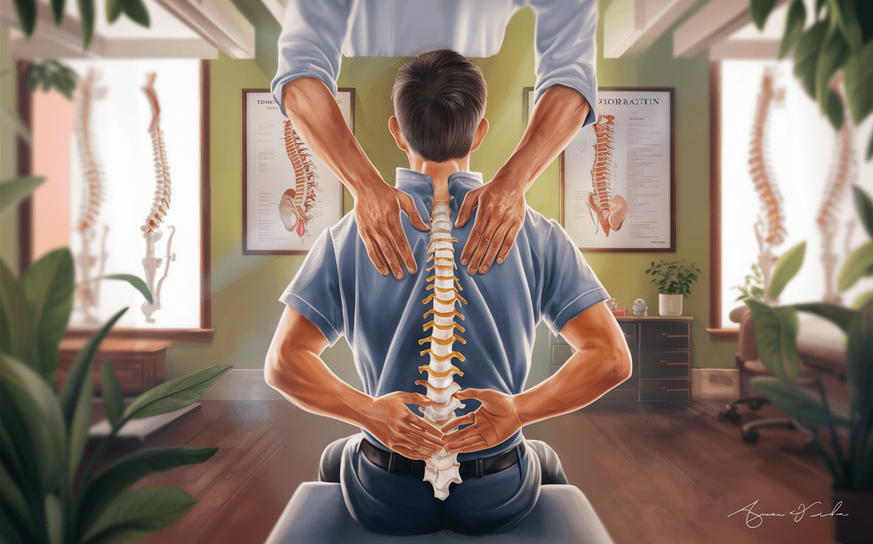 A chiropractor adjusting a patient's spine to improve posture and mobility. chiropractic care for posture and mobility
