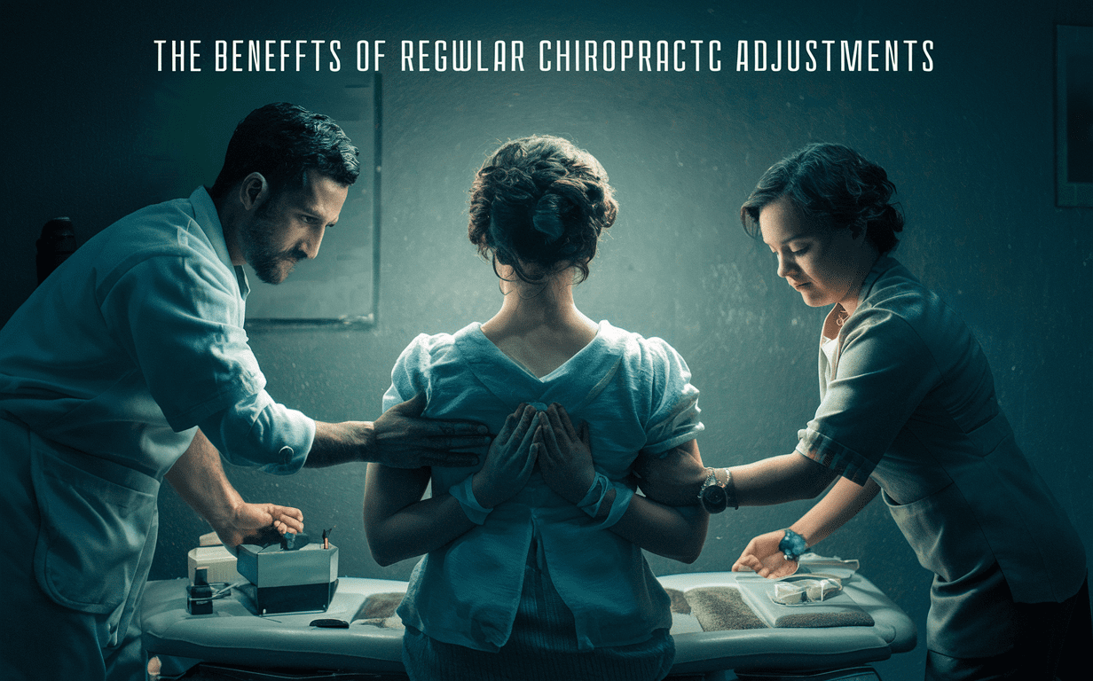 A chiropractor performing an adjustment on a patient while another person assists, highlighting the benefits of regular chiropractic care.